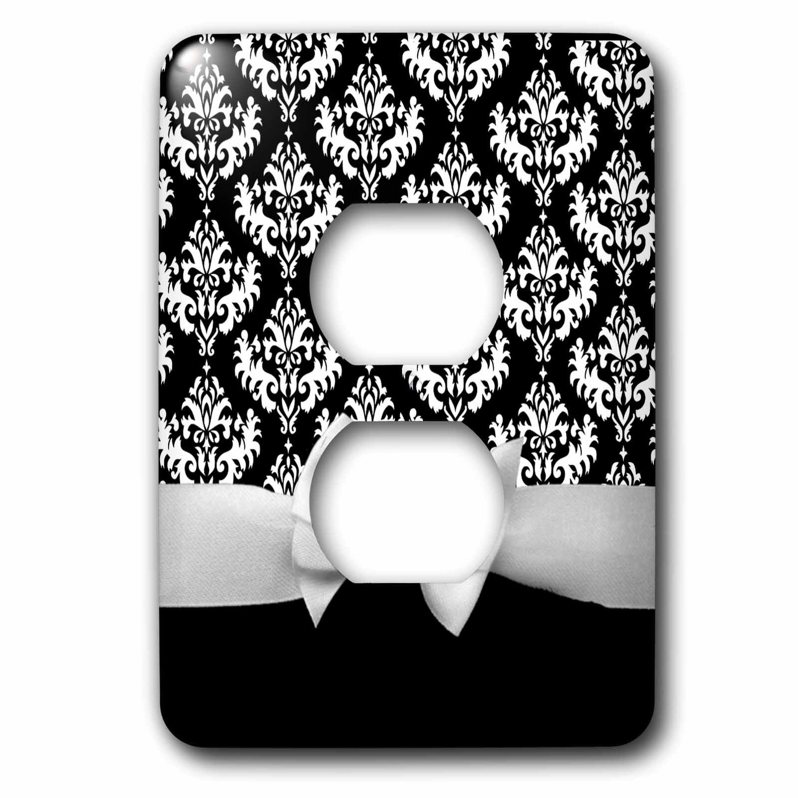 Motif damassé noir de 15,2 cm aux finitions graphiques haute couture
