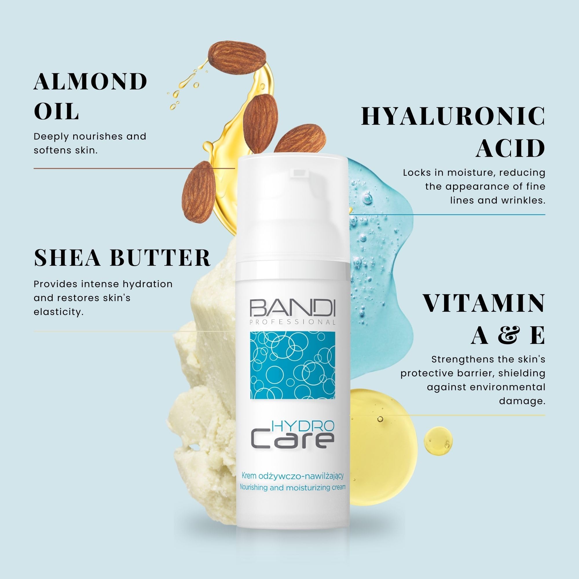 Bandi Intensive Nourishing Face Cream Vitamin e Cream Firming Face Beauty Moisturiser for Dry to Very Dry Skin Deep Hydration Skin Firming Nutrient-Rich - Image 4