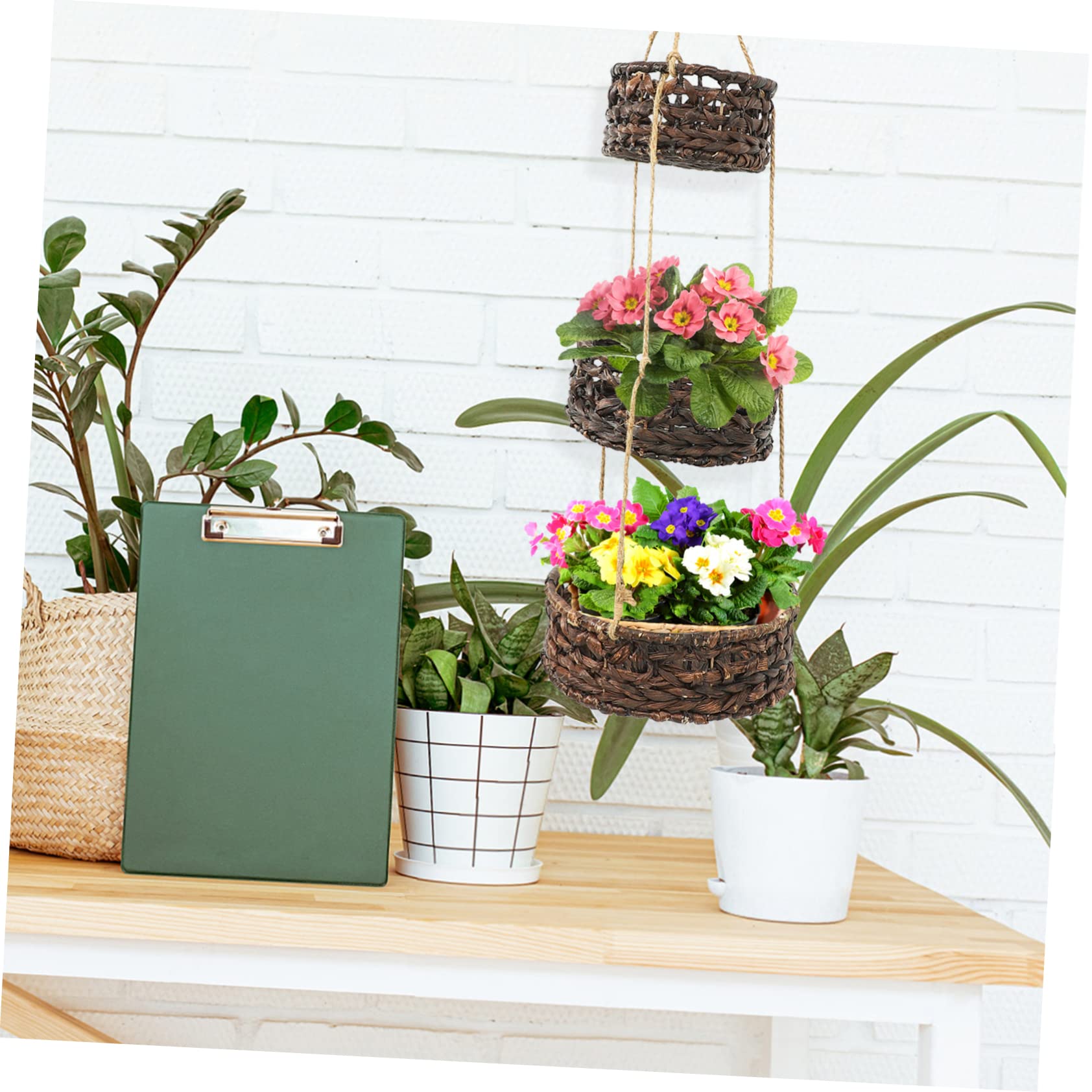 Cabilock Panier Tissé À La Main Grand Panier De Rangement Mural Suspendu pour Plantes Et Articles Divers