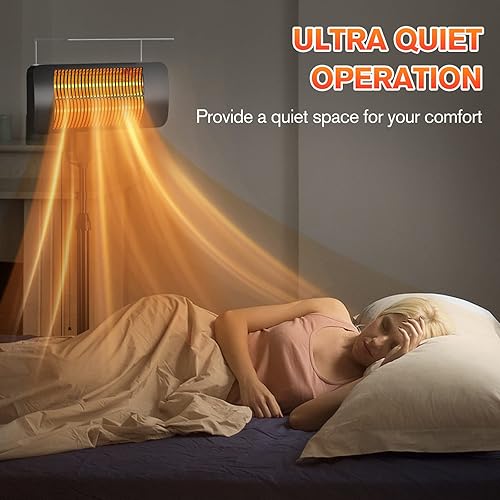Miniatura 5 de Calentador eléctrico versátil para patio, calefacción infrarroja con soporte, control remoto, resistente a la intemperie, 2 ajustes de calor y