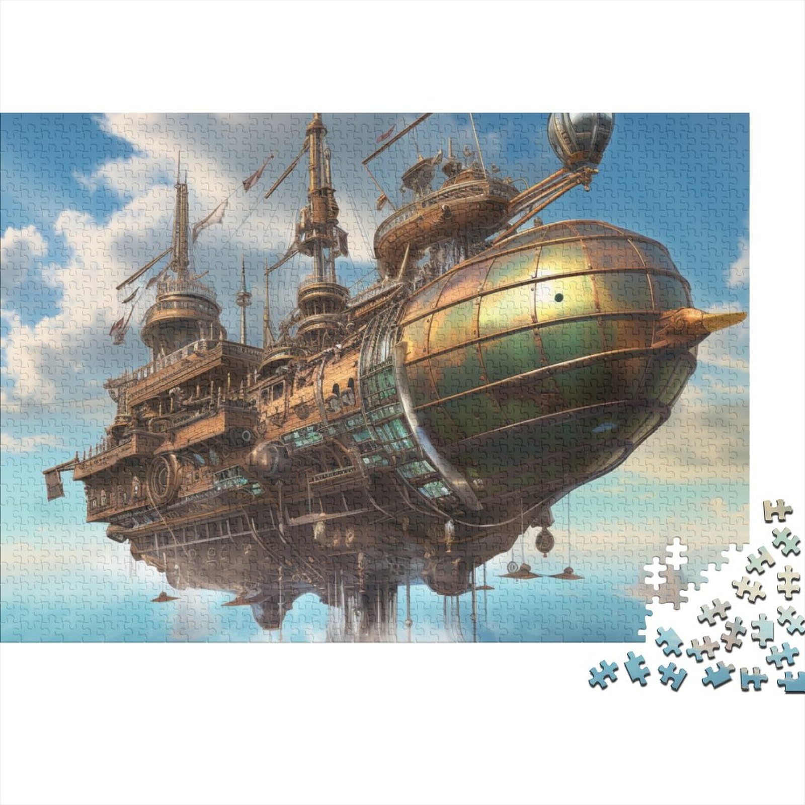 Airships in The Sky500 Piece Jigsaw Puzzles for Adults The Airships That Patrol The Empire Jigsaw Puzzles for Adults Educational Game Challenge Toy 500 Pieces Puzzles for Adults Teens,Prevention of