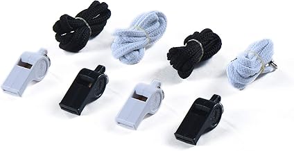 American Whistle Corporation Referee Whistle Pack - 126 db Loud, Sharp Tone Whistle - Black and White Whistles with Paracord Lanyards - Ideal for Coaches, Referees and Officials - Made in America