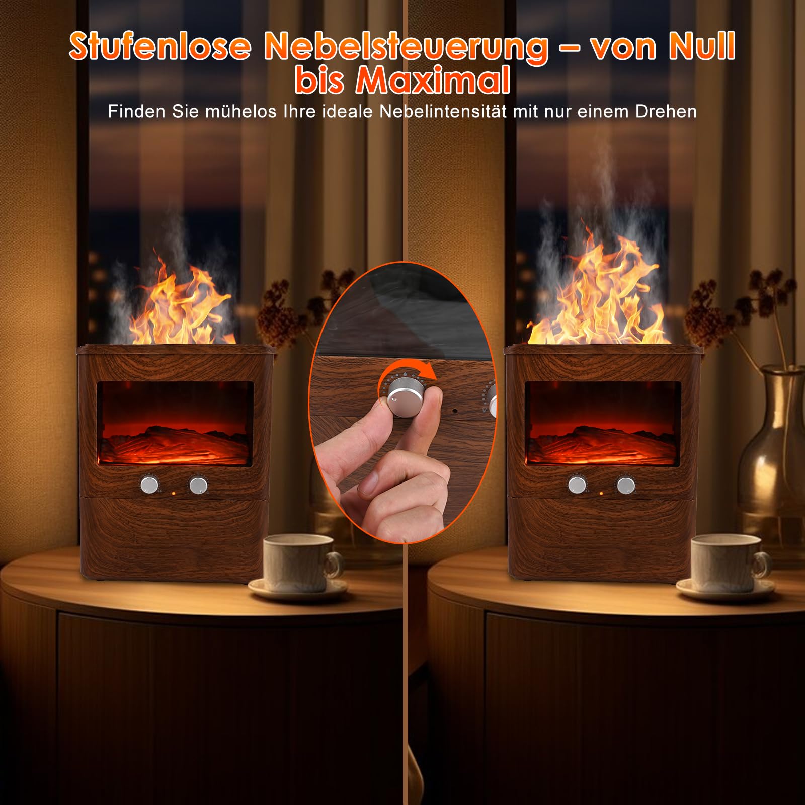 Aroma Diffuser für ätherische öle Ultraschall Luftbefeuchter Duftöl Duftlampen Aromatherapie Diffusor für Yoga Büro Schlafzimmer, Weiß (3L Flammen)