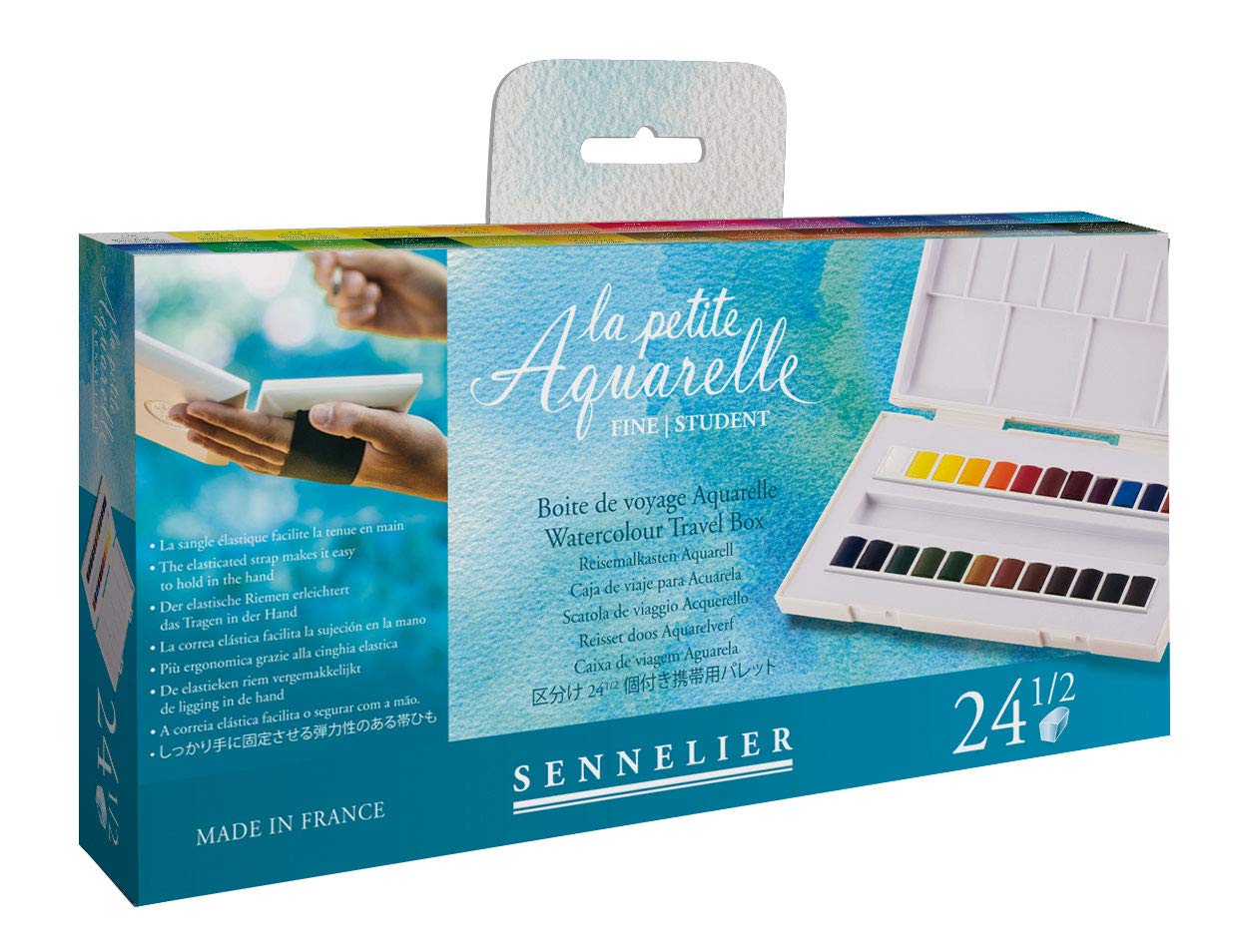 SENNELIER, La Petite Aquarelle Watercolor Sets, 24-Color Half Pan Set, Multicolor