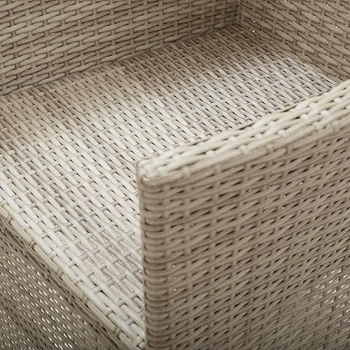 Miniatura 9 de Sillas reclinables para patio, 2 piezas con cojines, ratán de polietileno, color beige, puerta exterior, sillas para Comedor, sillas de mesa de