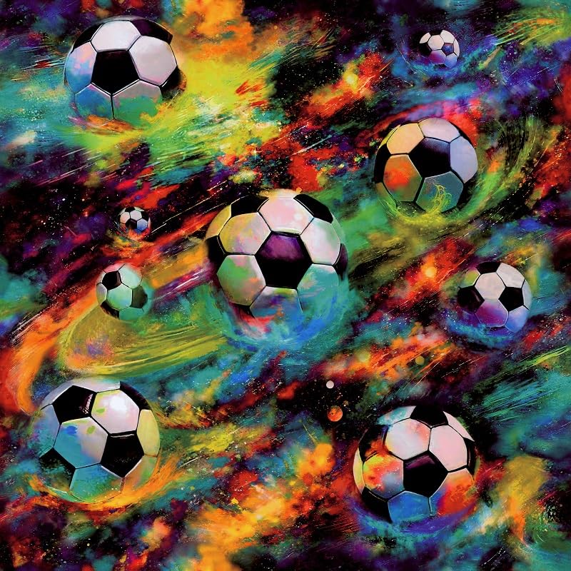 SOPHIE LAURENCE Football Galaxy Multi Wallpaper for Kids Bedroom Decor, Wallpaper for Living Room Decor, Dining Room Decor, Fun Wall Paper Paste, 10m Wall Paper Roll for Interior Design
