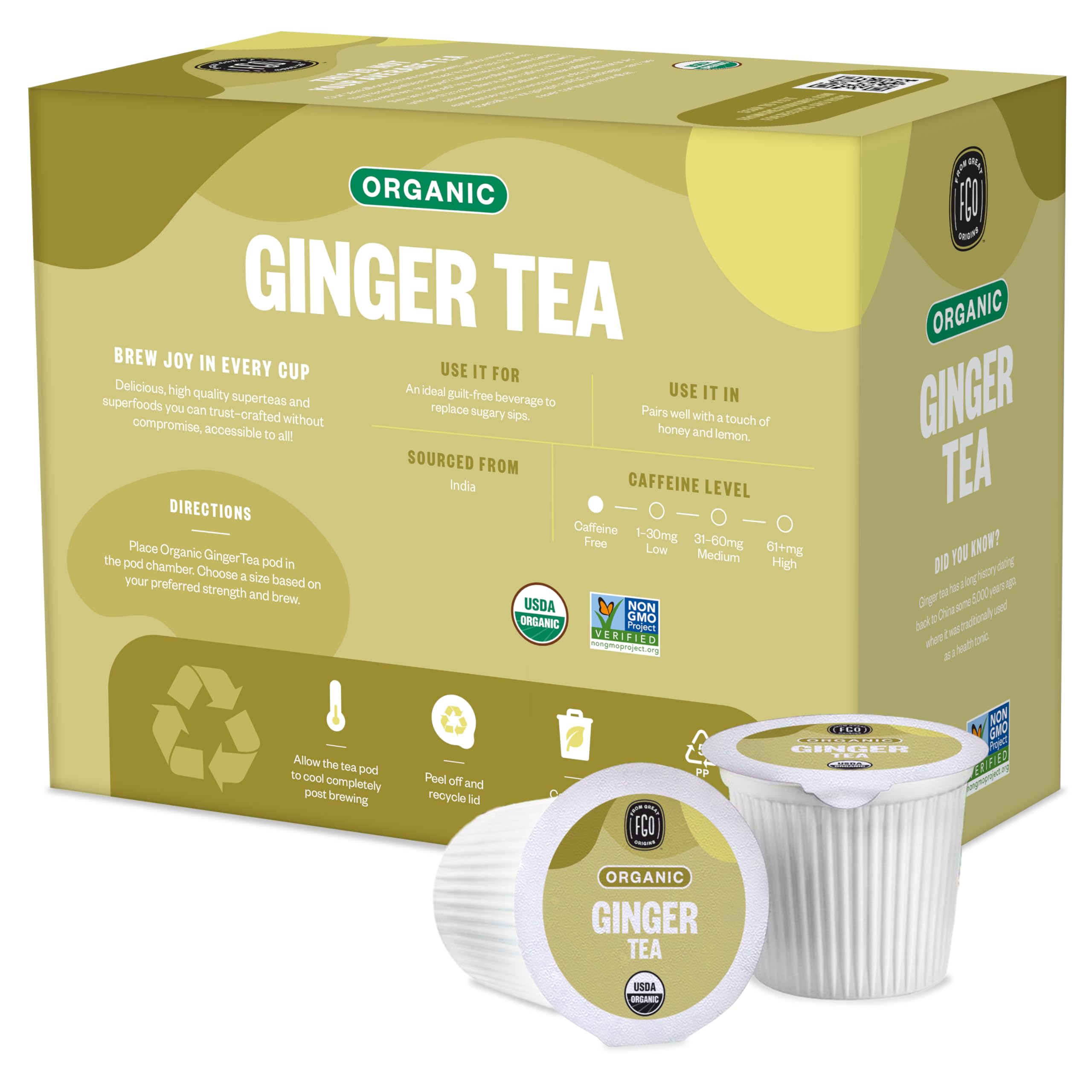 Amazon.com: Organic Ginger Tea K-Cup Pods, 24 Pods by FGO