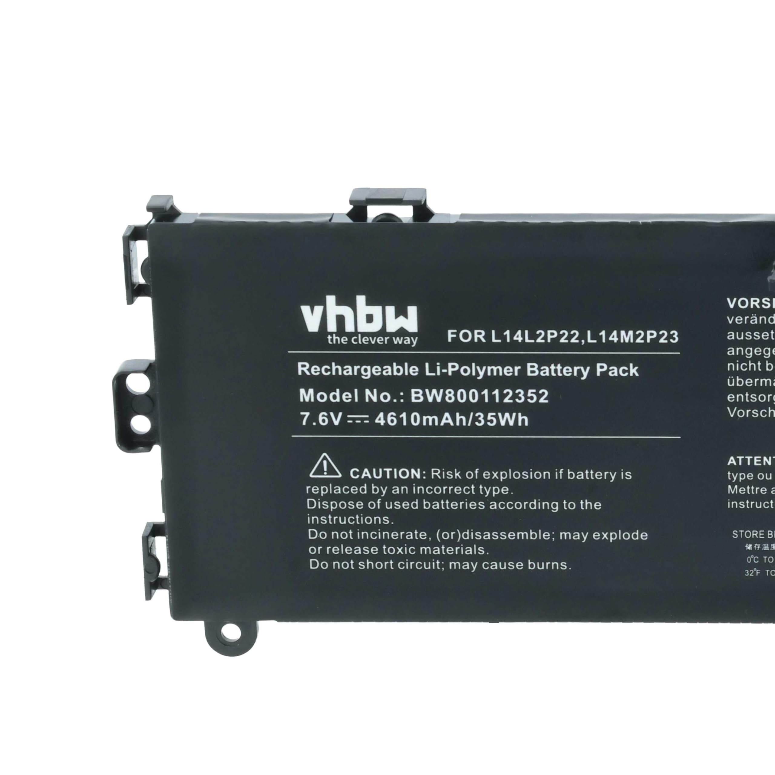 vhbw Akumulator litowo-polimerowy 4500 mAh (7,6 V) kompatybilny z notebookiem Lenovo E31, E31-70, U30, U30-70, U31, U31-70, zamiennik do L14L2P22, L14M2P24, L14S2P22.