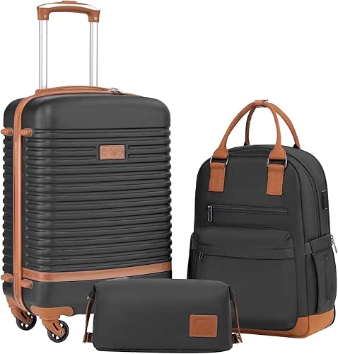 Coolife Suitcase Set 3 Piece Luggage Set Carry On Travel