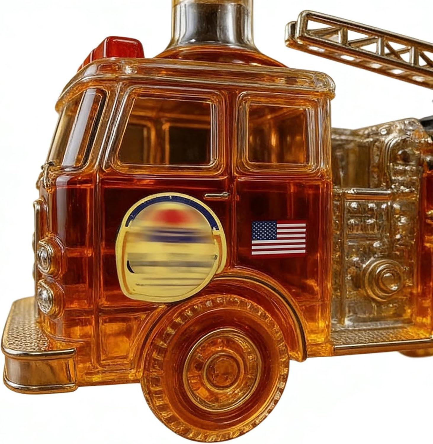 Liquor Decanter Fire Truck, 300ml Glassware, Whiskey Wine Bottle with Fire Truck Design, Drinkware Accessory for Dad Brother Birthday Party Bar Home Office Restaurant Alcohol Bourbon Tequila