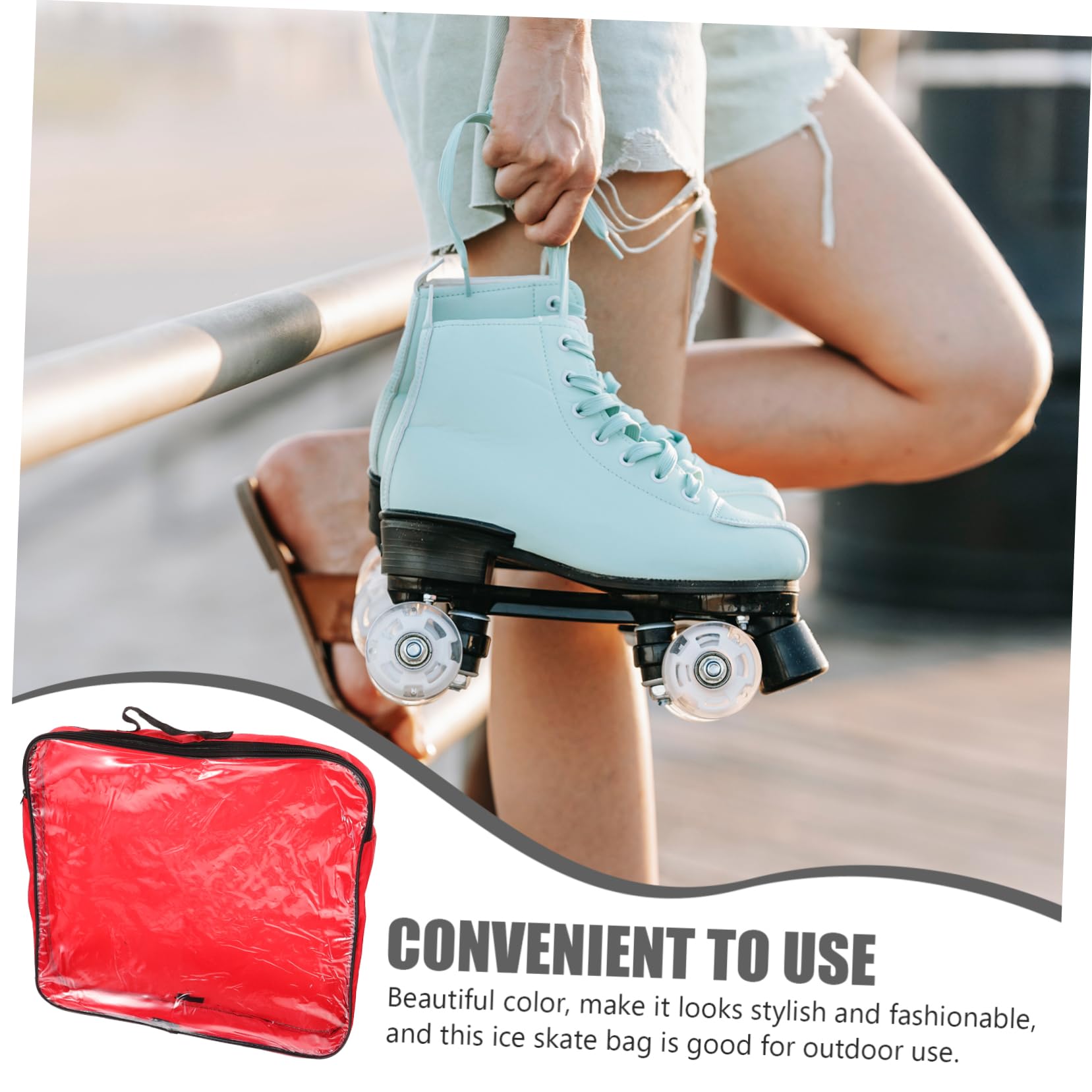 HOLIDYOYO Capacity Roller Skate Bag Fashionable Ice Skate Organizer with Handle for Inline Skates Stylish Design for Outdoor Use