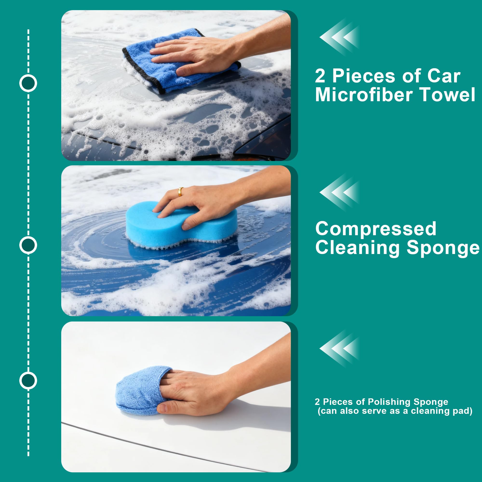 31 Pièces Kit Nettoyage Voiture avec Sac de Transport, Brosse Detailing Auto et Éponges de Polissage, Brosse Nettoyage Voiture,pour Nettoyage des pneus,Sortie d'air Auto Intérieur & Extérieur