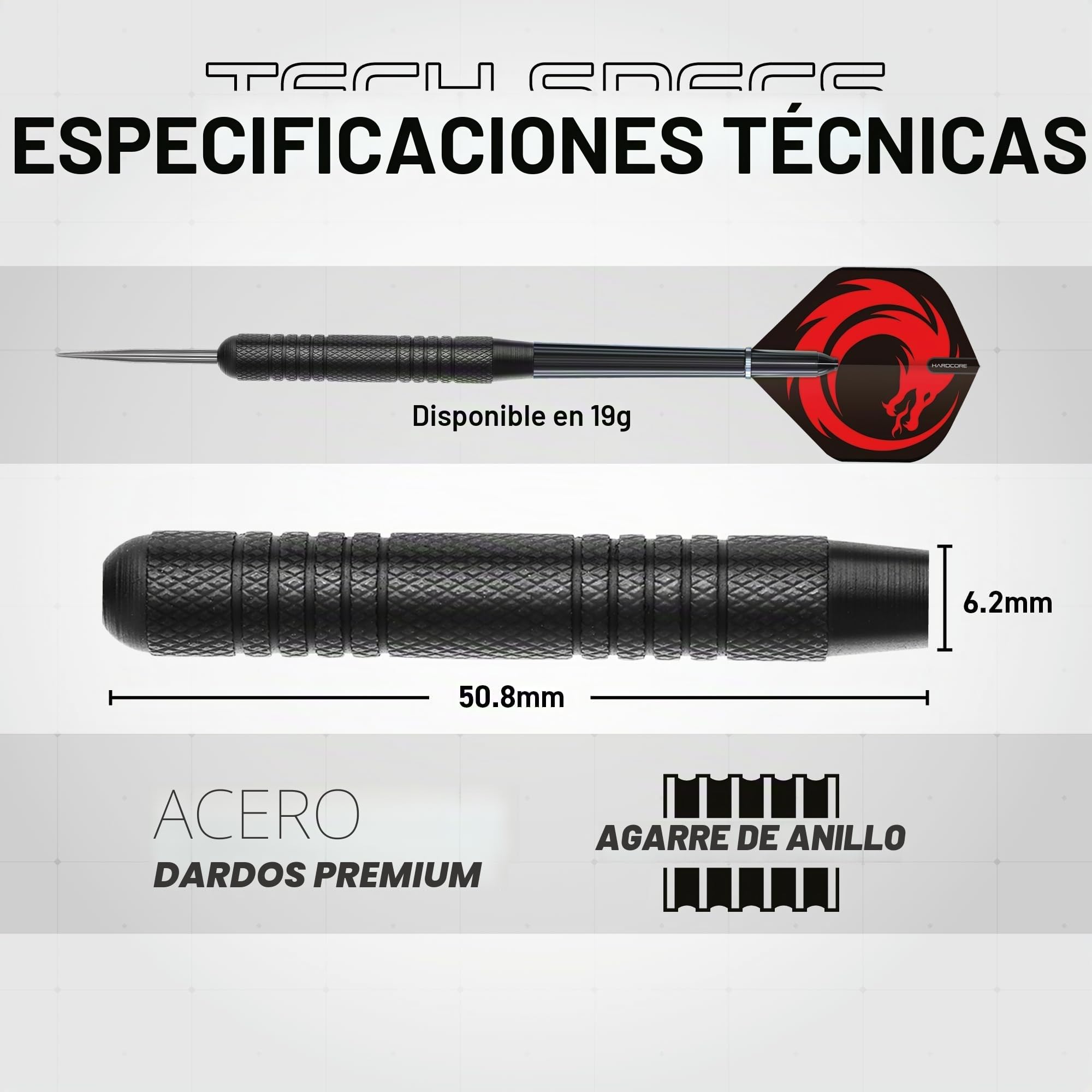 Red Dragon Razor Edge Juegos de dianas Profesionales: Calidad estándar de Torneo y diseño de dragón Duradero Envolvente con 2 Dardos con Punta de Acero de latón
