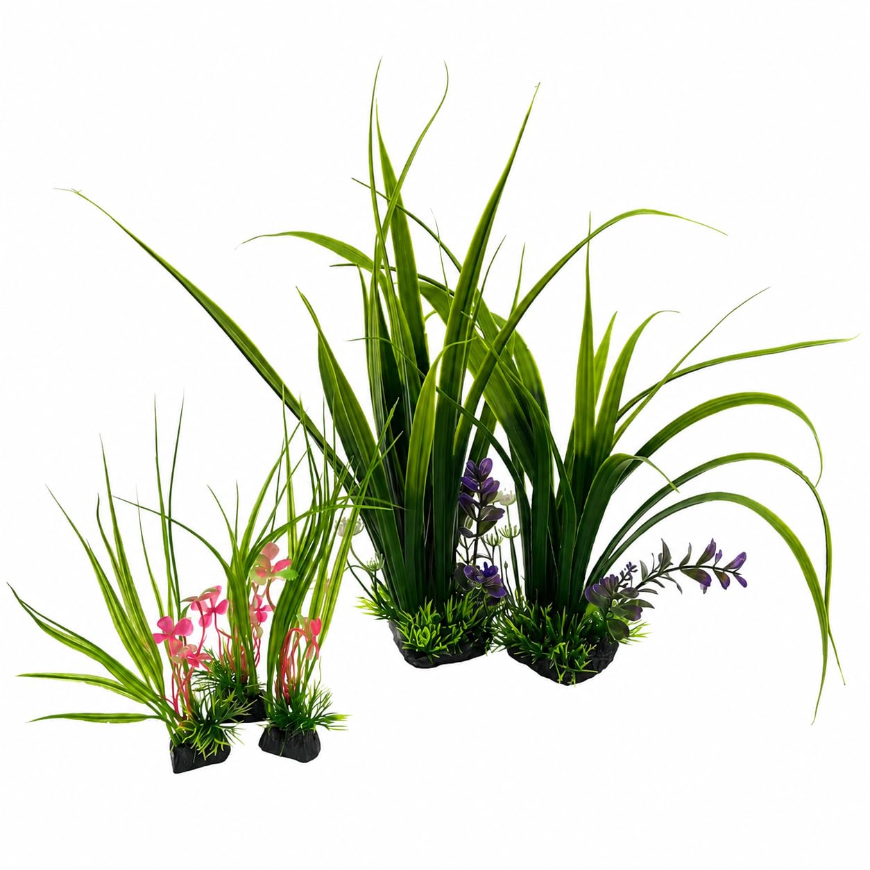 Ciauscrap Green Artificial Aquarium Plants Set – Realistic Aquatic Decorations For Fish Tank