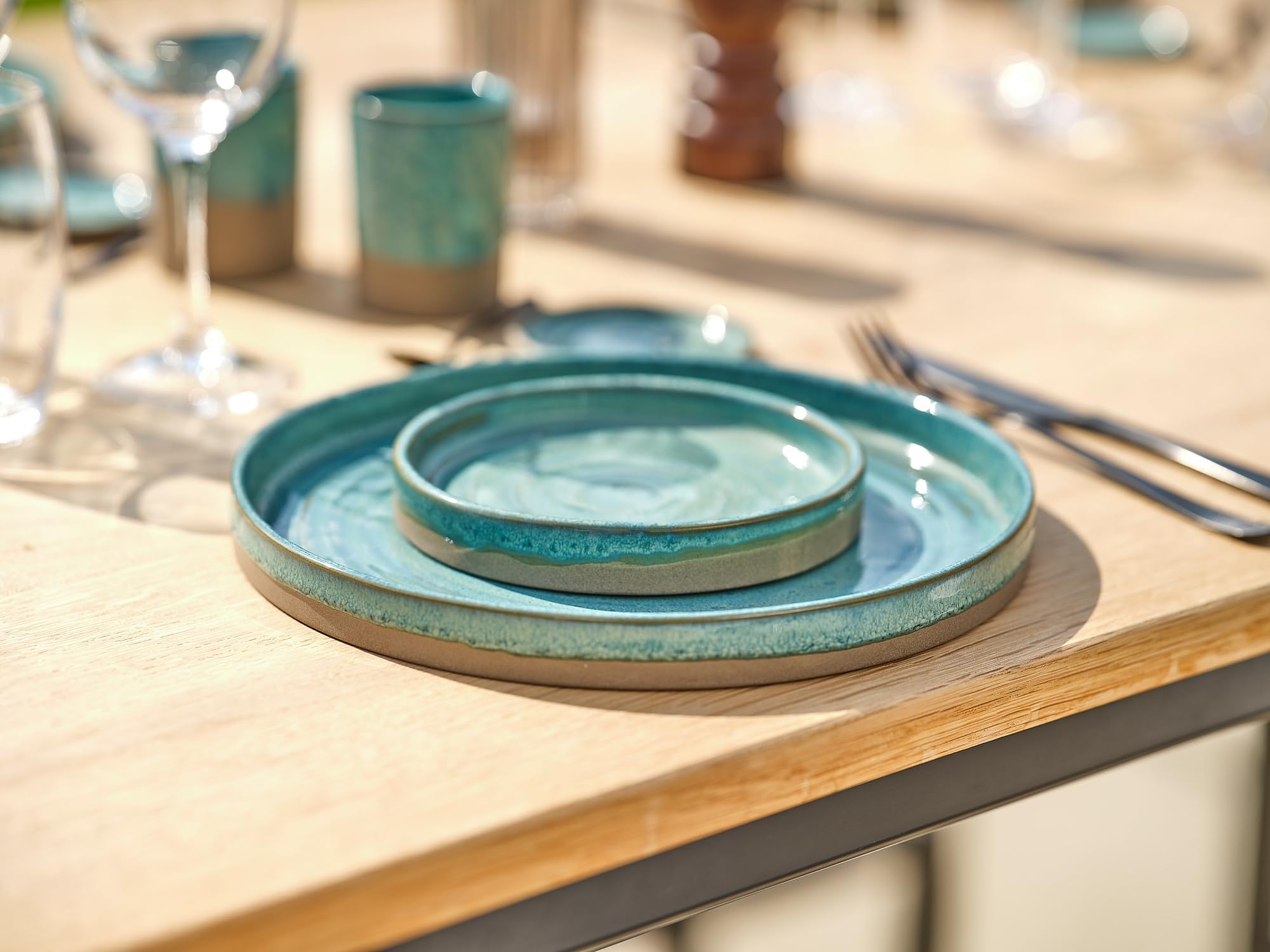 Cosy & Trendy Basalt Ocean Green - zestaw talerzy 16-częściowy