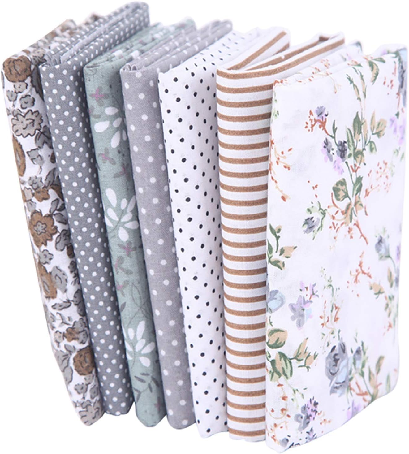 7Pcs 20" x 20" Floral Cotton Fabric DIY Mask Making Supplies Quilting Patchwork Fabric Fat Quarter Bundles DIY for Quilting Patchwork Cushions Cotton Fabric for Patchwork
