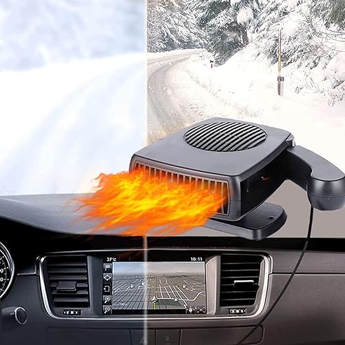 Calentador de coche de 12 V, portátil de 200 W, alta potencia, 2 en 1, descongelador de calentamiento rápido, conecta el encendedor directamente en