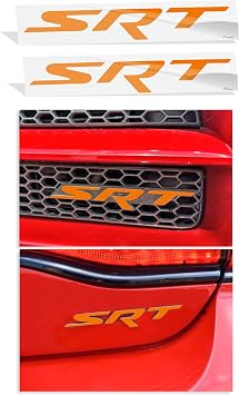 Reflective Concepts - SRT Badge Overlay Decal Stickers - Grille and Trunk - 2014 Charger SRT - Color Orange
