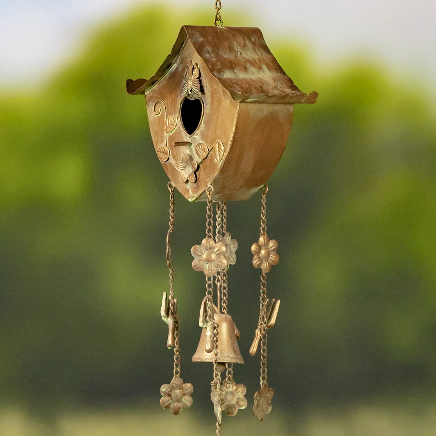 Amazon.com : Bronze/Copper Color Hanging Birdhouse Wind Chimes
