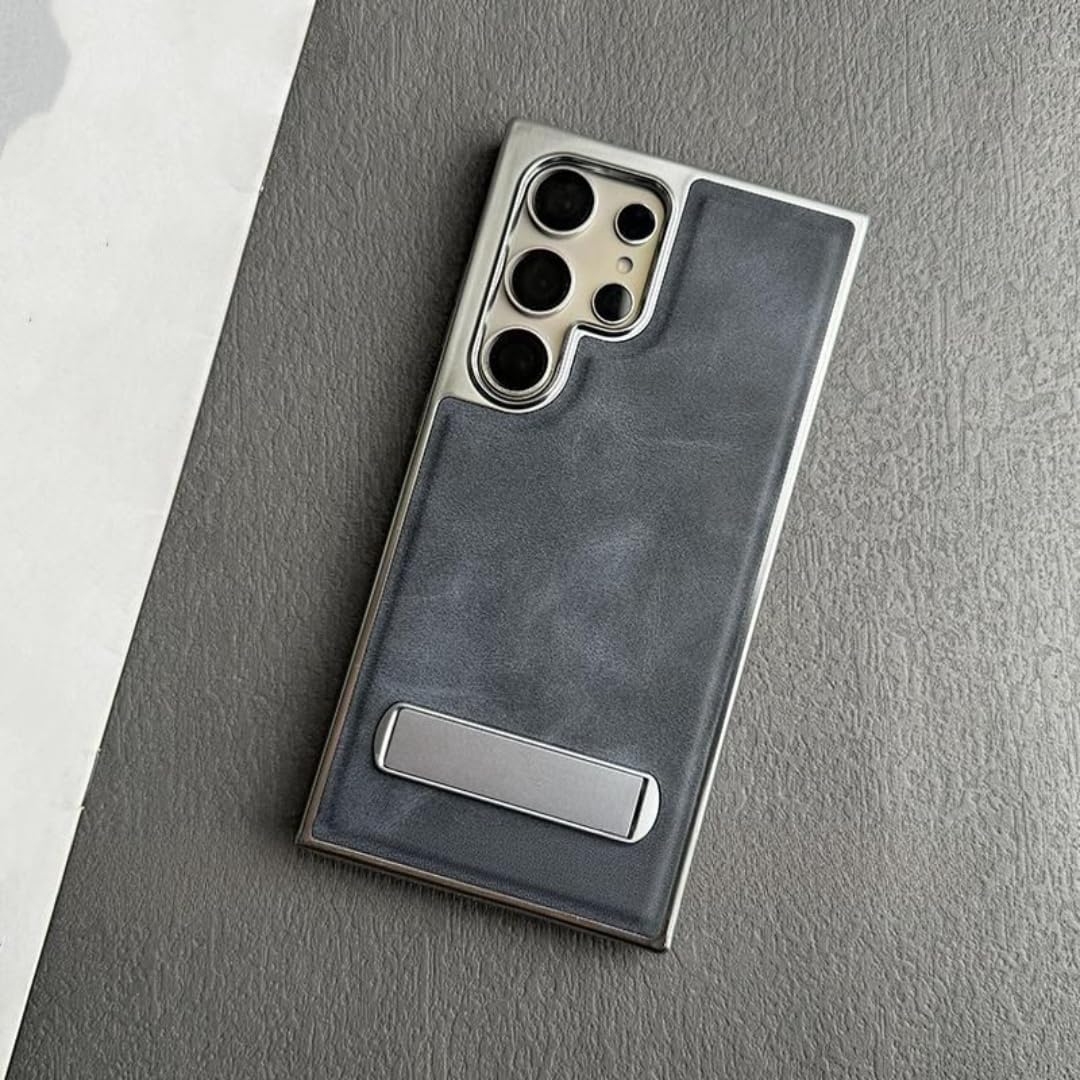 Étui cuir Samsung S25 Plus avec support intégré pour visioconférence et protection antichoc - 7