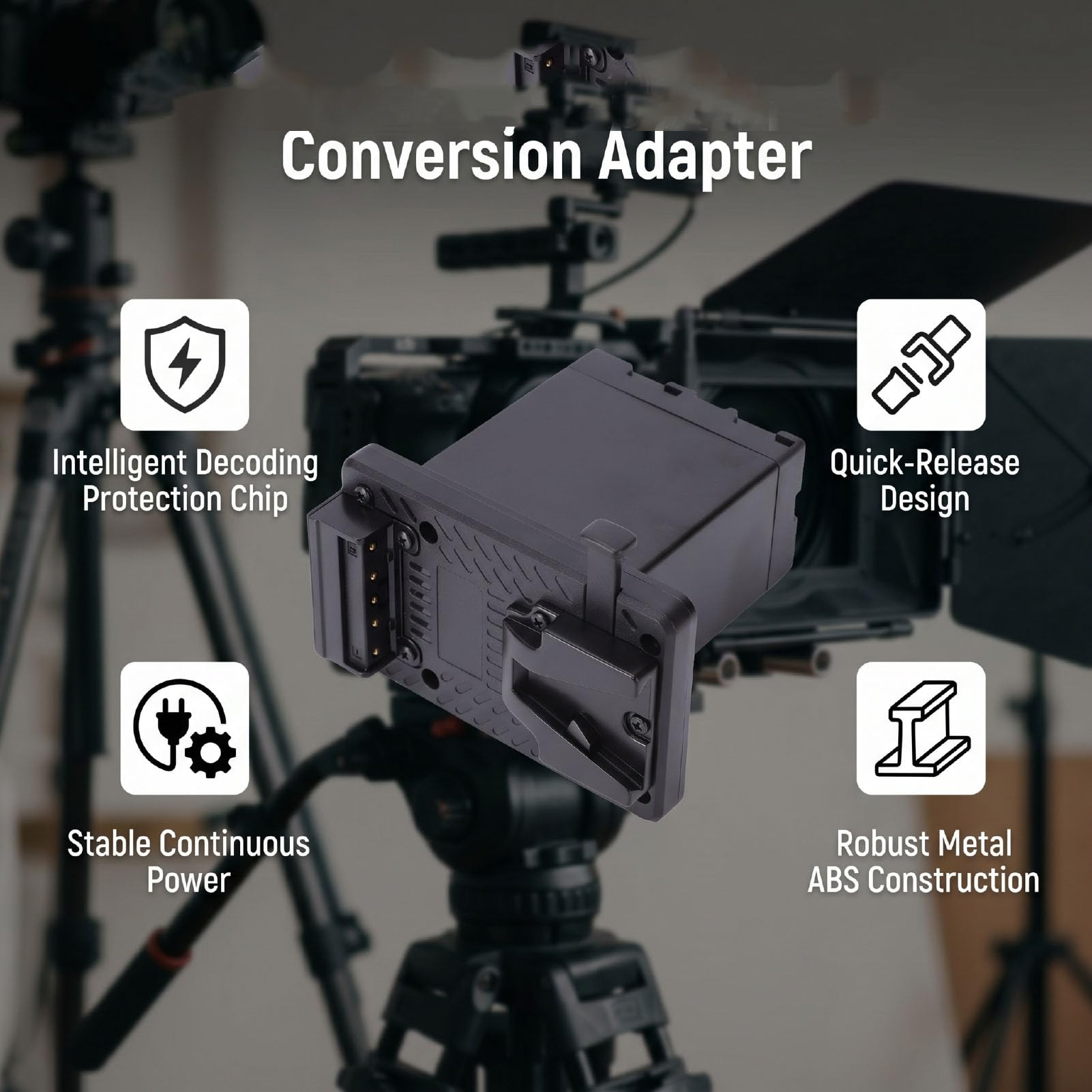 Sxhlseller Adattatore Batteria Fittizia per Videocamere, Alimentazione Continua BP U V Mount for Riprese Video e Produzione con Videocamere