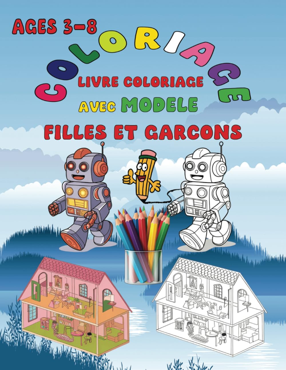 livre de coloriage pour enfants: Animaux, jouets et voitures pour les enfants de 3 à 8 ans