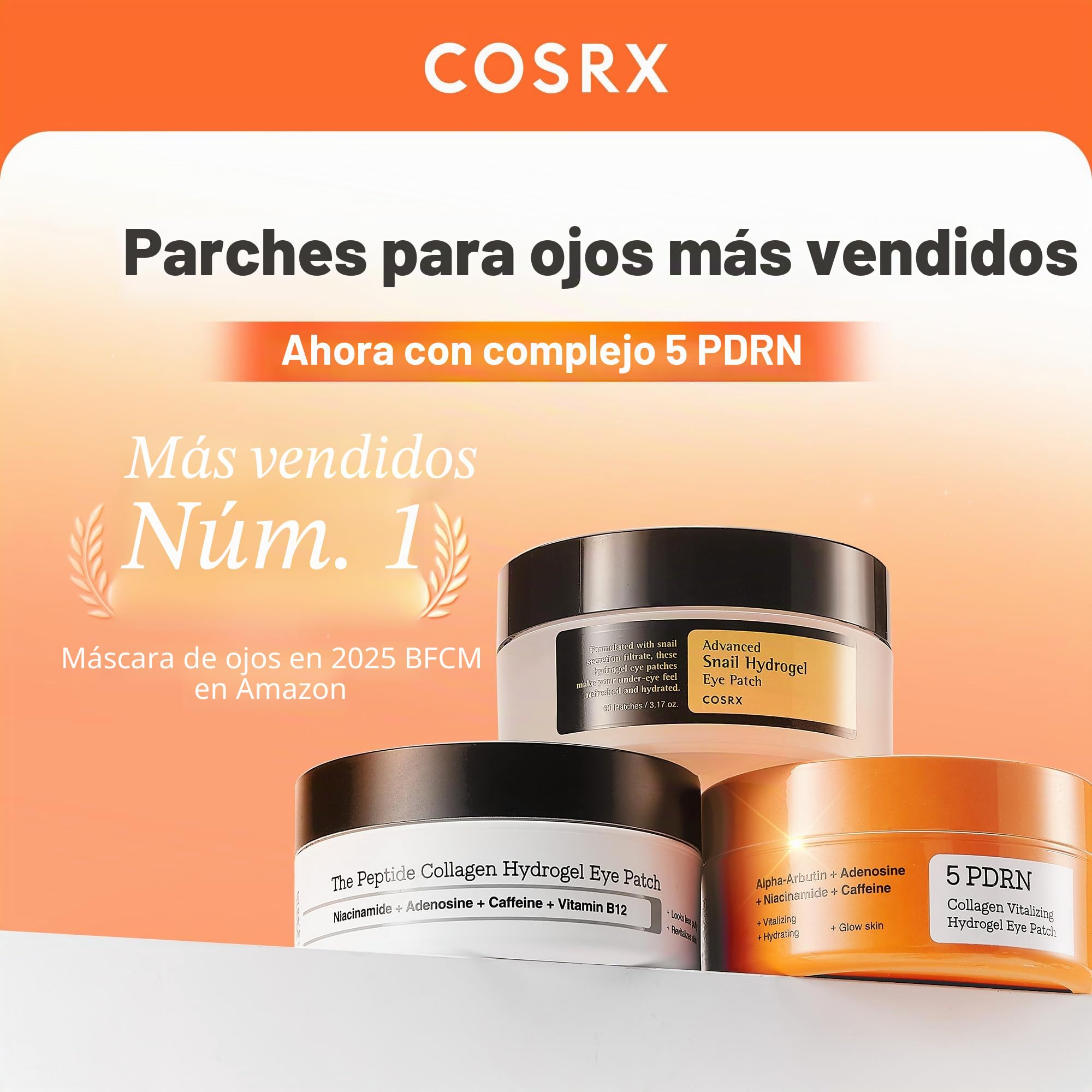 COSRX 5 PDRN Parches de hidrogel vitalizantes de colágeno, 60 parches, parches desinflamatorios para debajo de los ojos con PDRN, colágeno, mascarillas para ojos para una zona de ojos más suave y con