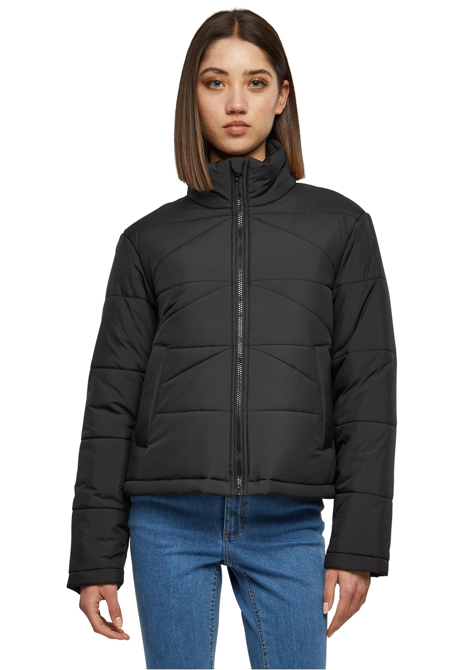 Urban Classics Women's Ladies Arrow Puffer Jacket, Black, S