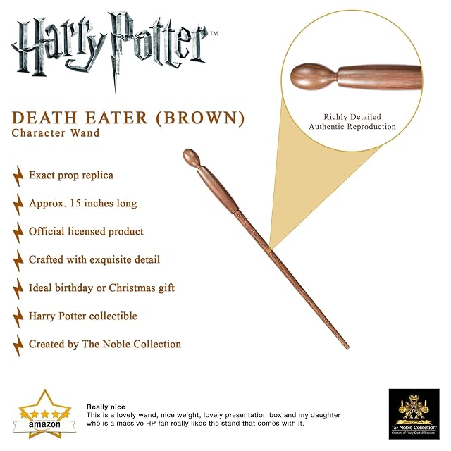 Foto 3 de 6 de The Noble Collection Death Eater Character Wand (marrón)