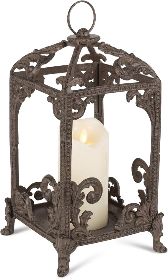 Medium Metal Acanthus Leaf Lantern.