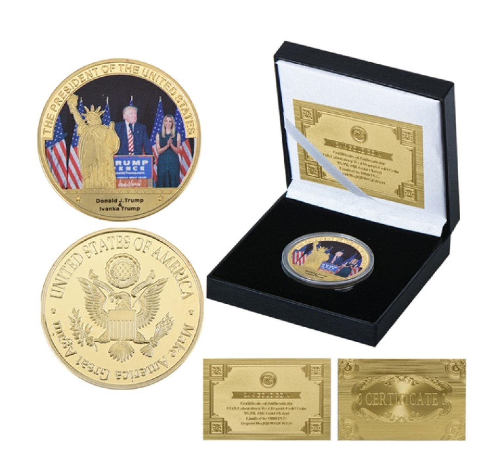 ZKPNVZKPNV Commemorative Coins Donald Trump And Ivanka Gold Plated Coin Statue Of Liberty Silver Coins Collectibles For Collection
