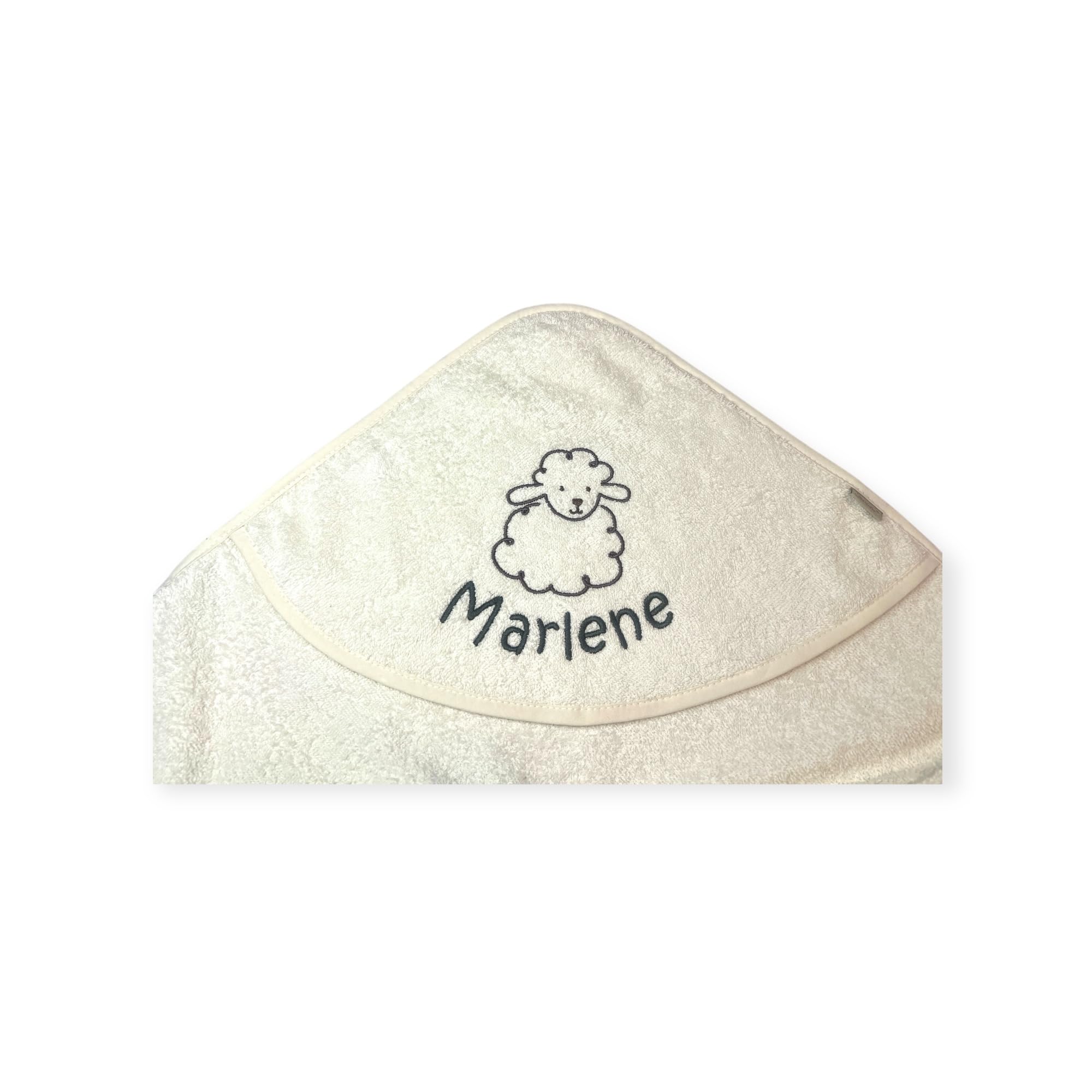Kapuzenhandtuch mit Spiel-Waschhandschuh von Sterntaler, personalisiert, Geschenk-Set (beige) Schaf Flocke