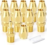 Vista 1 de GASHER 10PCS Brass Pneumatic Replacement Fitting, Reusable Hose End Repair Fitting 1/4" Barb（Suitable for 1/4" ID，5/16" OD air hose) x 1/4" NPT Rigid