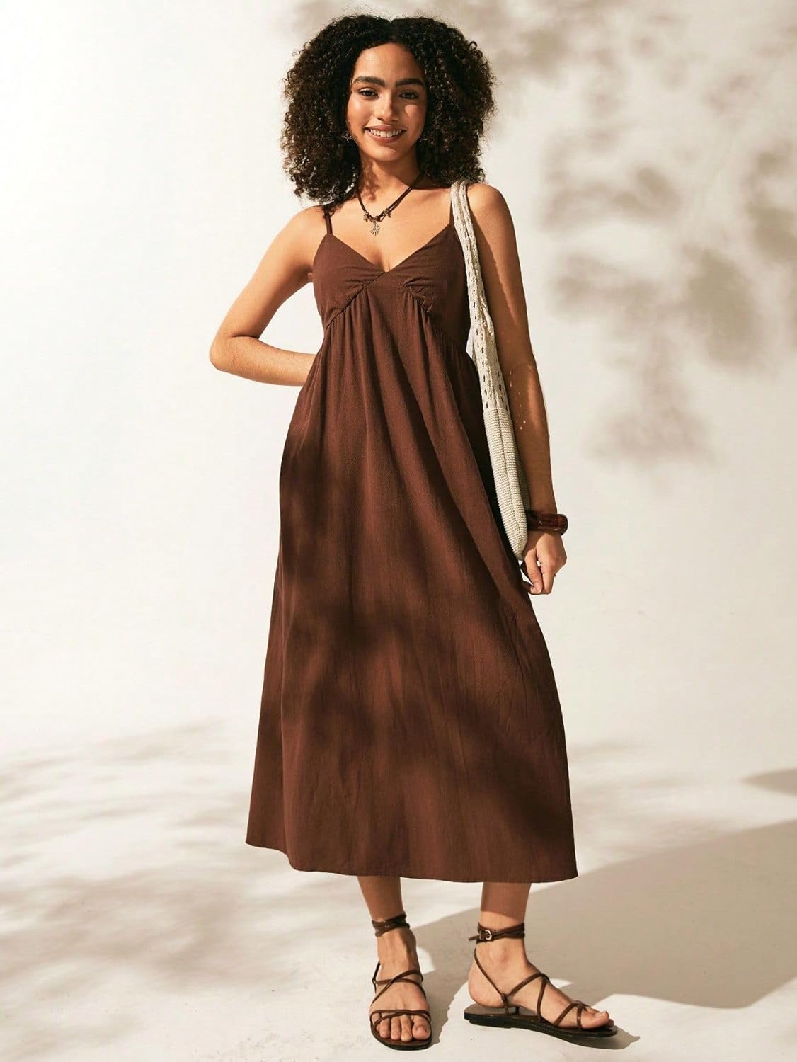 SKAYS Women's Maxi Long Dress Summer Spaghetti Strap Flowy Sleeveless A-Line Beach Vacation Dress with Pockets - Image 3