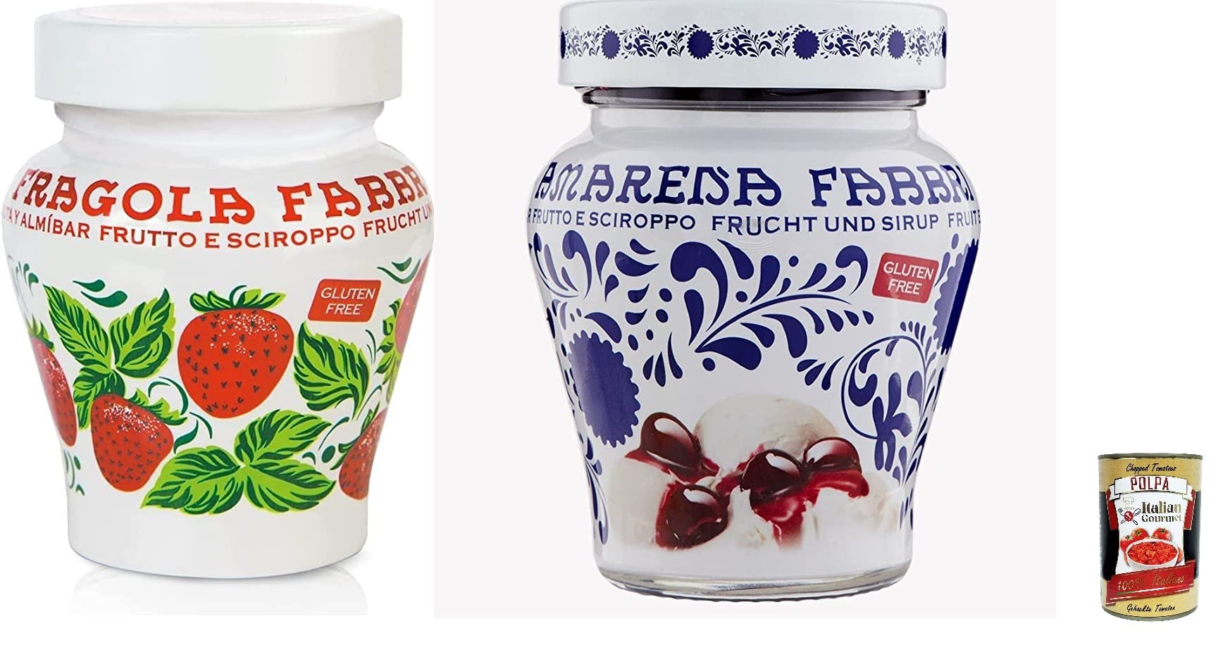 Italian Gourmet fragole sciroppate Erdbeere Opaline Sirup Dessert 6 x 230g | Frutta intera in sciroppo, süß und glänzend, ideale per gelato, yogurt e, Gesamtnettogewicht 1,38 kg + Kostenlos Polpa 400g