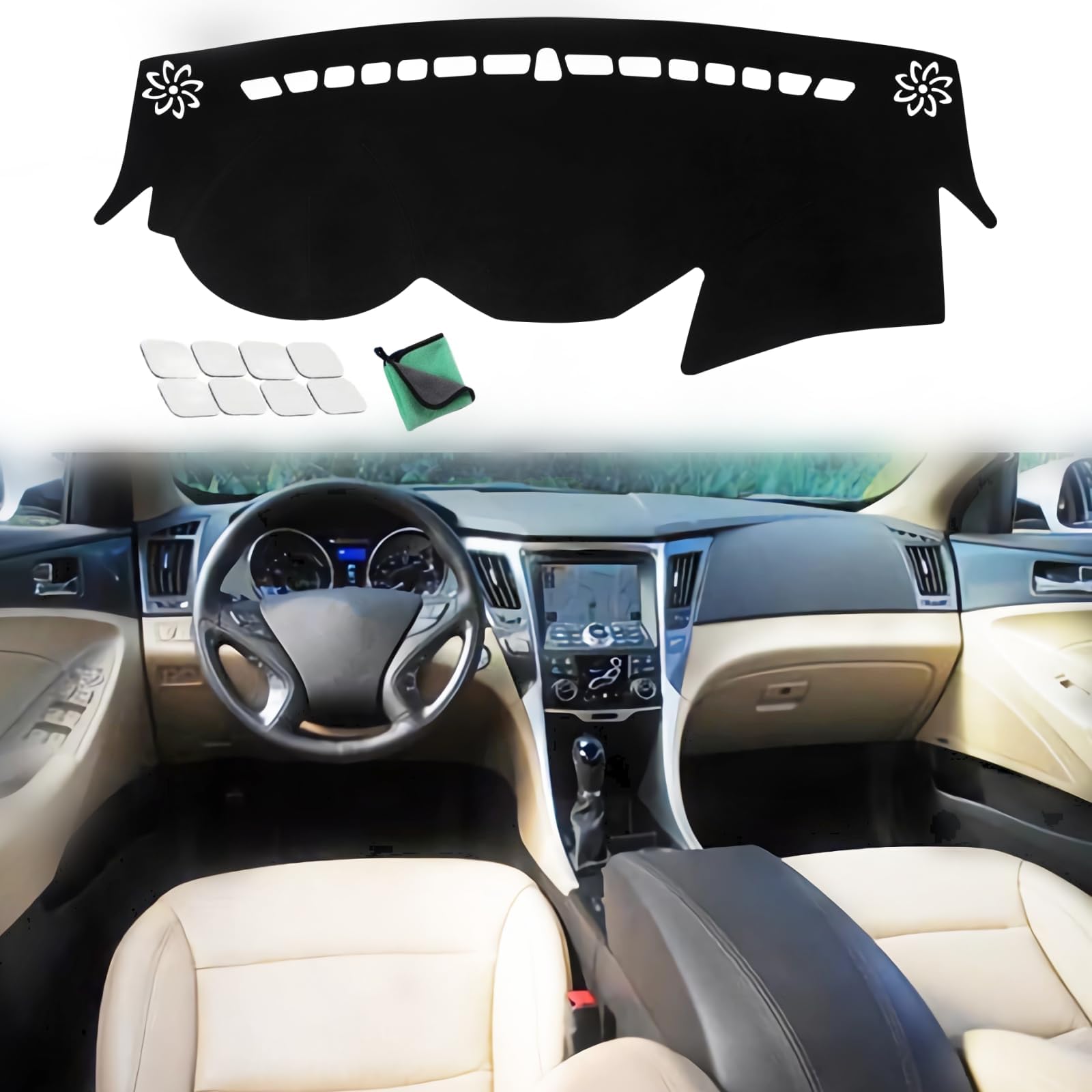 Amazon.com: GXARTS Car Dashboard Dash Covers Leather Pretector Cover ...