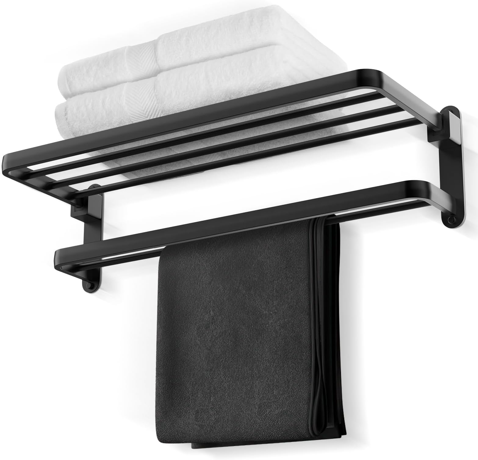 VOLPONE 24 Inch Towel Rack with Towel Bar Holder Foldable
