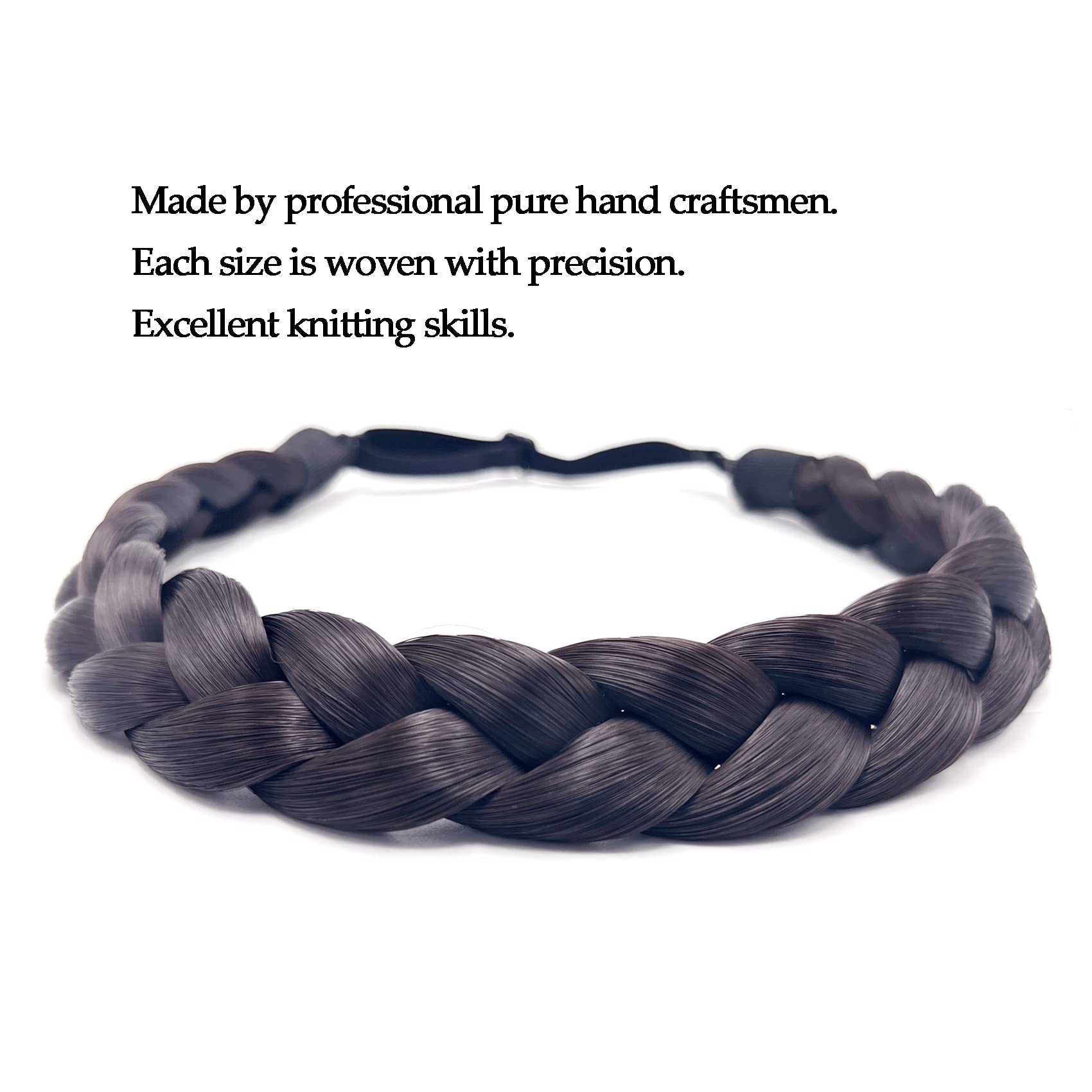 Synthetic Braided Hair Headband - 3 Strands Stretchy Plaited Hairpiece Amazon.com : TOECWEGR Braid Headband 3 Strand Synthetic  main image 3