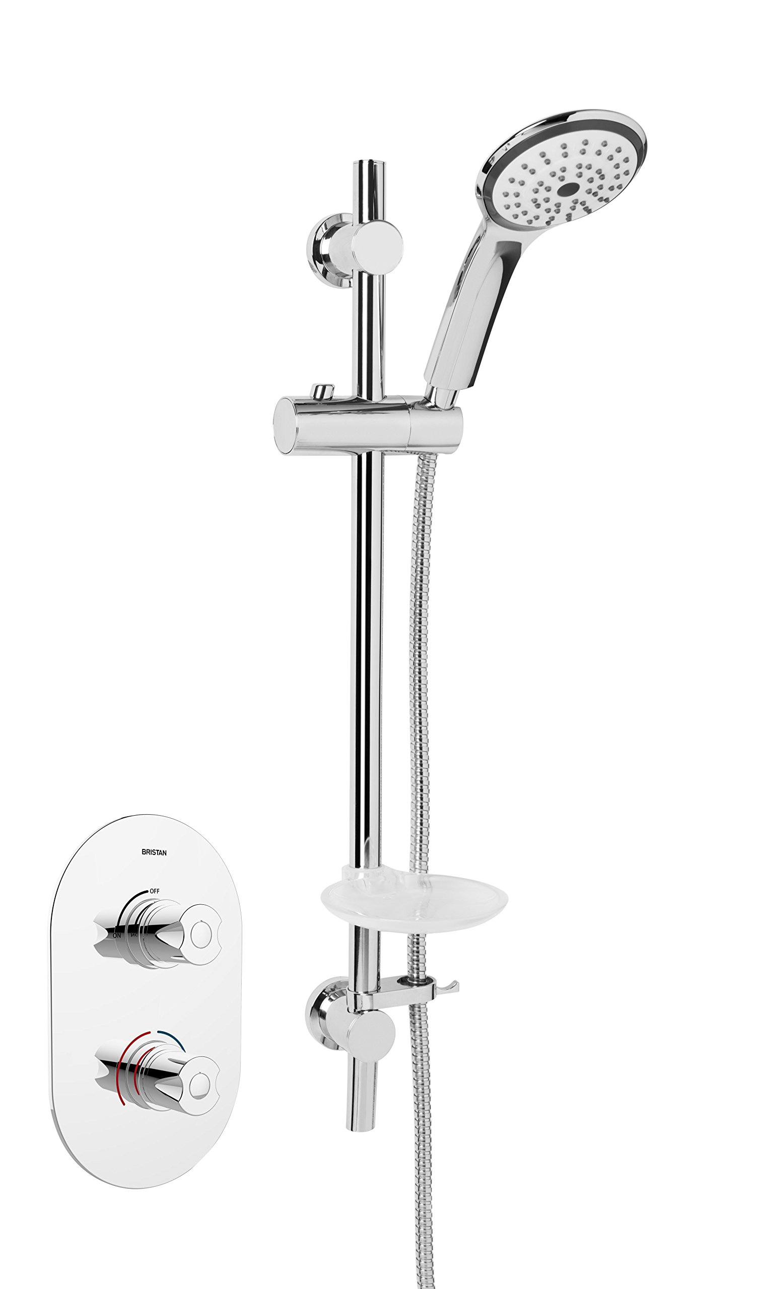 Bristan Artisan Concealed Shower Valve & Slide Rail Kit (Chrome).