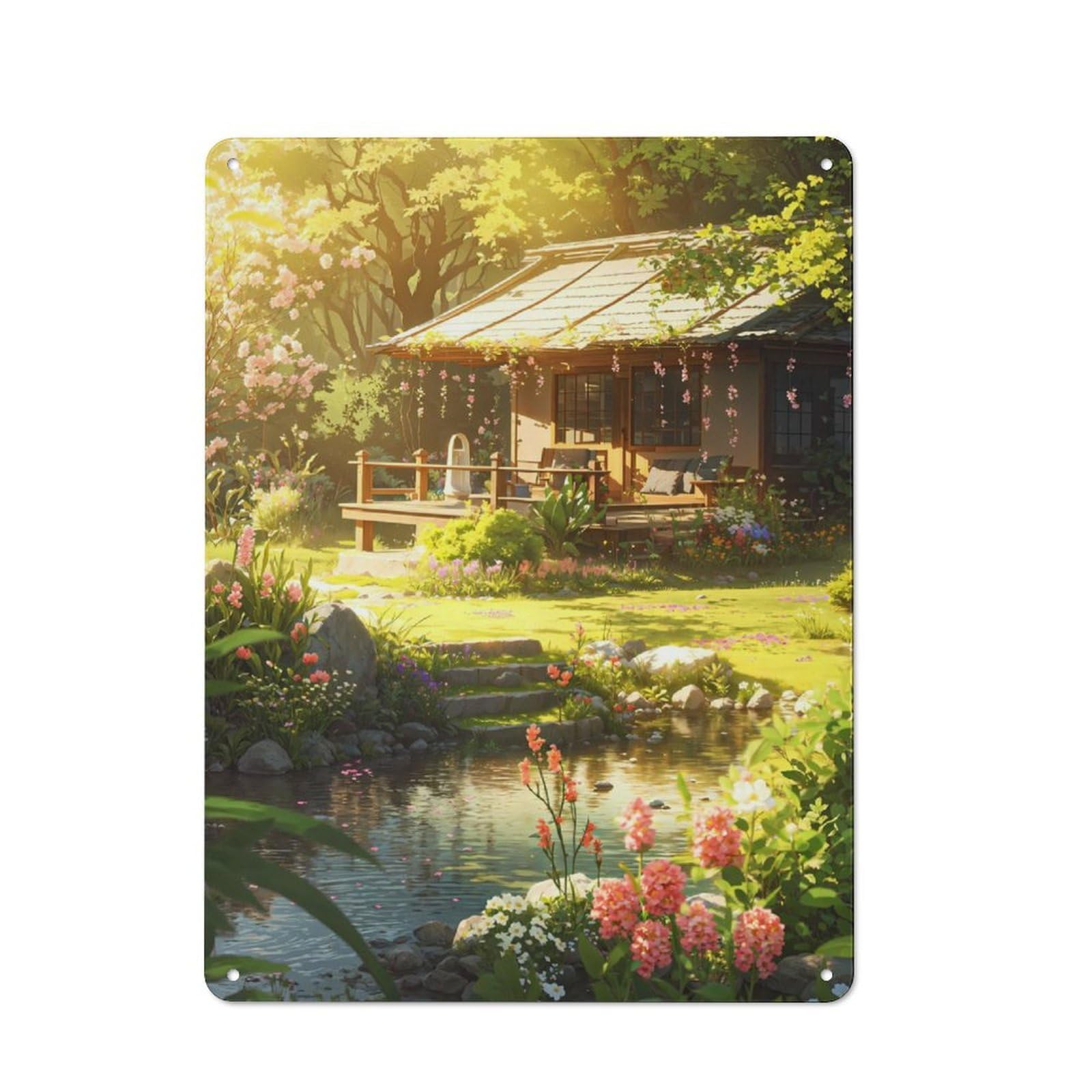 Junmoney Quiet Garden Metal Sign 40X30cm With For Hallway Wall, Vintage Decor, For Garage, Workshop And Man Cave Decoration