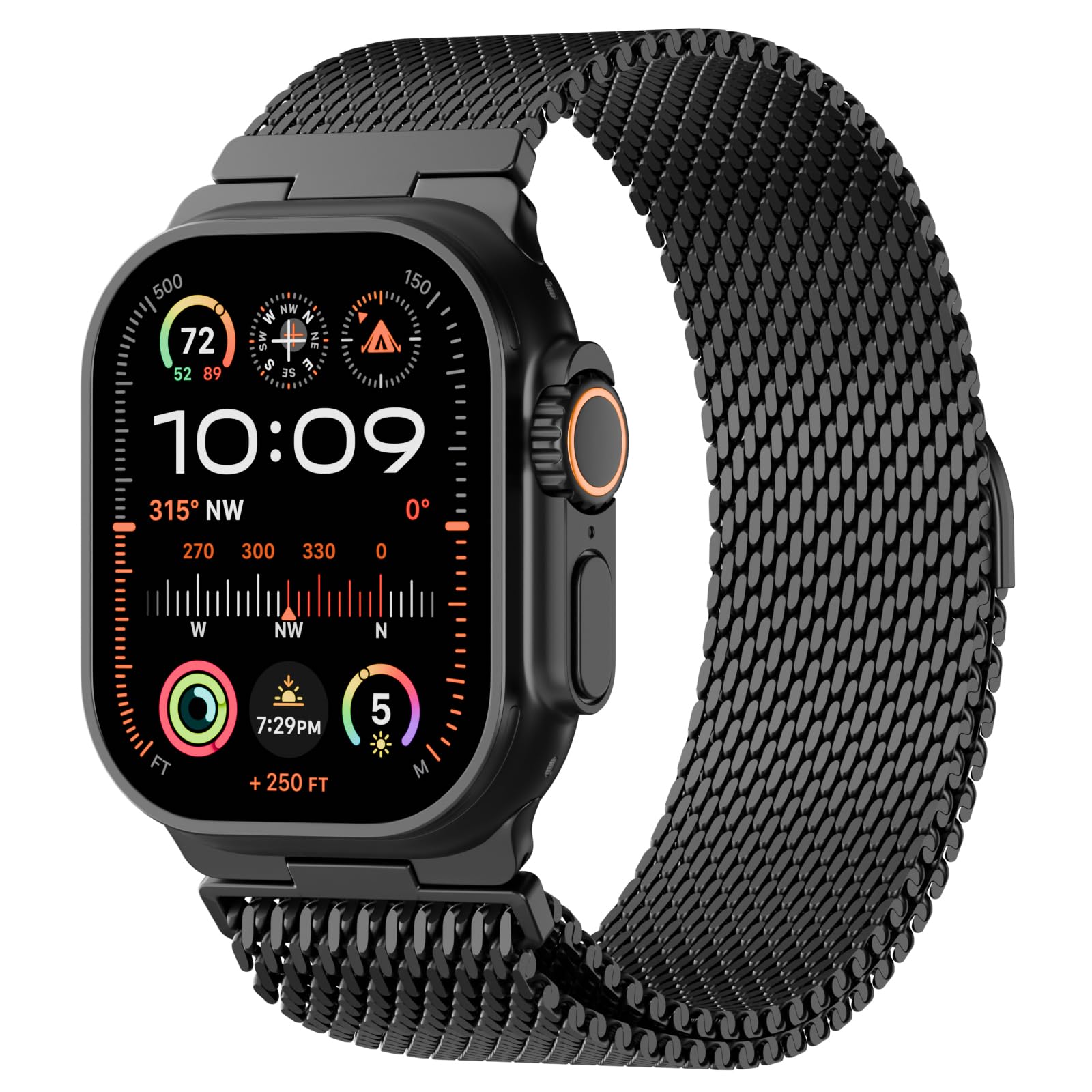 Metal Magnetic Band Compatible with Apple Watch Ultra 3/Ultra 2/Ultra 49mm 46mm 45mm 44mm 42mm for Men Women, Adjustable Stainless Steel Mesh Loop