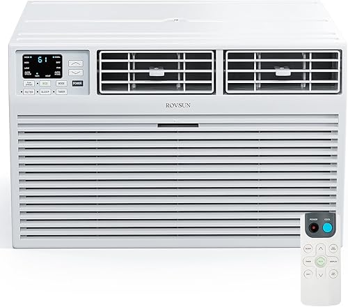 ROVSUN Aire acondicionado a través de la pared de 12000 BTU con control remoto, unidad de CA de pared 4 en 1, calentador, deshumidificador y