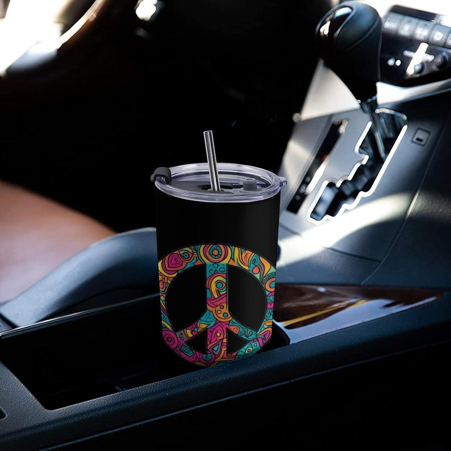 Peace Sign Travel Coffee Mug Stainless Steel Insulated Tumbler Water Bottle Tea Cup for Home Office