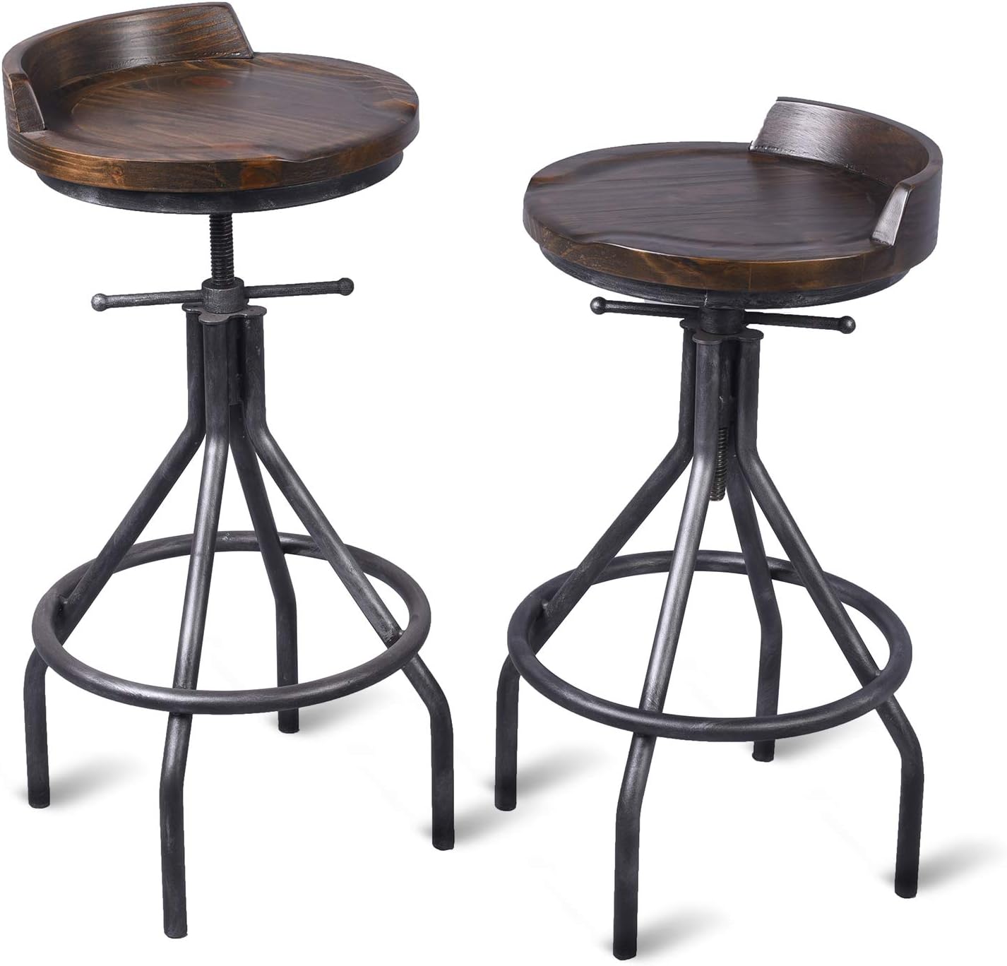 Buy Industrial Bar Stools Counter Height Adjustable 24 30inch Swivel Seat With Backrest Kitchen Island Dining Stool Online In Vietnam B088t97zfb