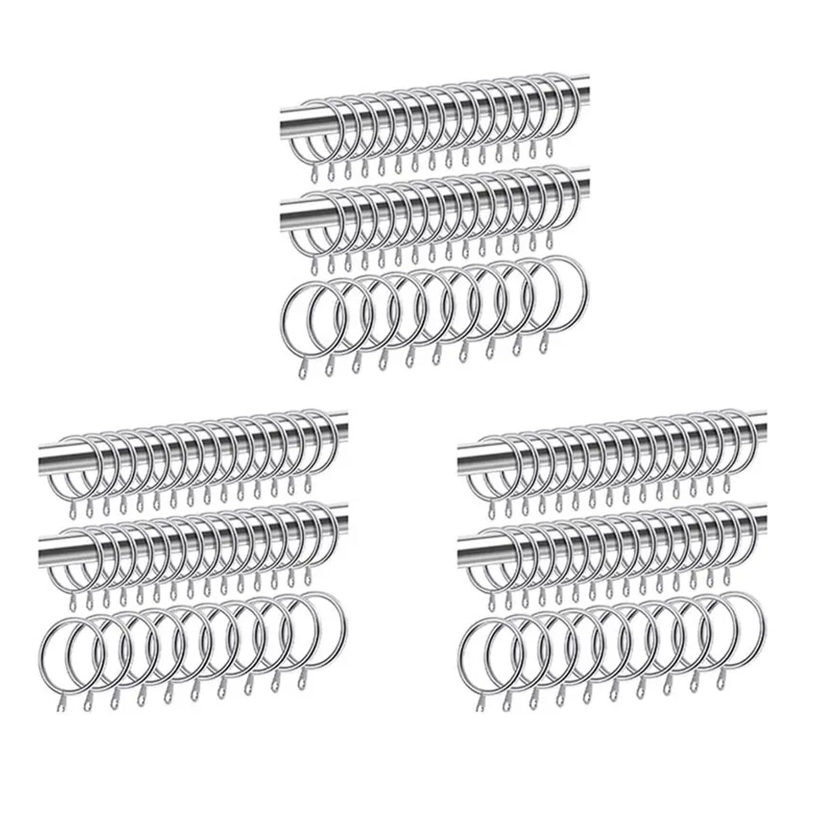 Curtain Grommets 120 Pcs Metal Curtain Ring for Curtains and Poles,Dangling Sliding Eyelet 32mm Inner Diameter (Silver)
