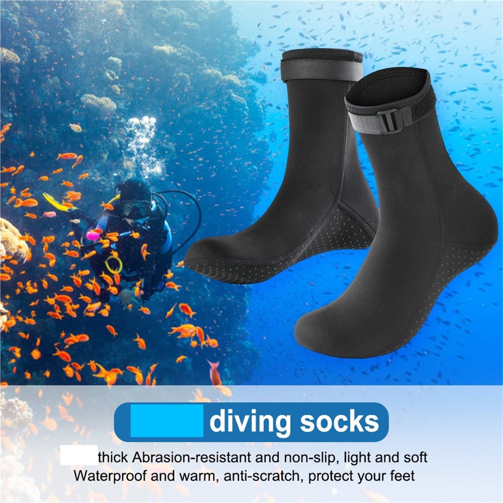Calzari Sub Calzini invernali termici antiscivolo for pesca subacquea | Calzini invernali termici antiscivolo for pesca subacquea for immersioni surf spiaggia unisex
