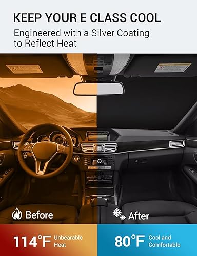 Vista 798 de Proadsy Parasol para parabrisas para BMW X1 F48 2016-2022 de 4 capas plegable, protector de parasol frontal que bloquea los rayos UV y mantiene