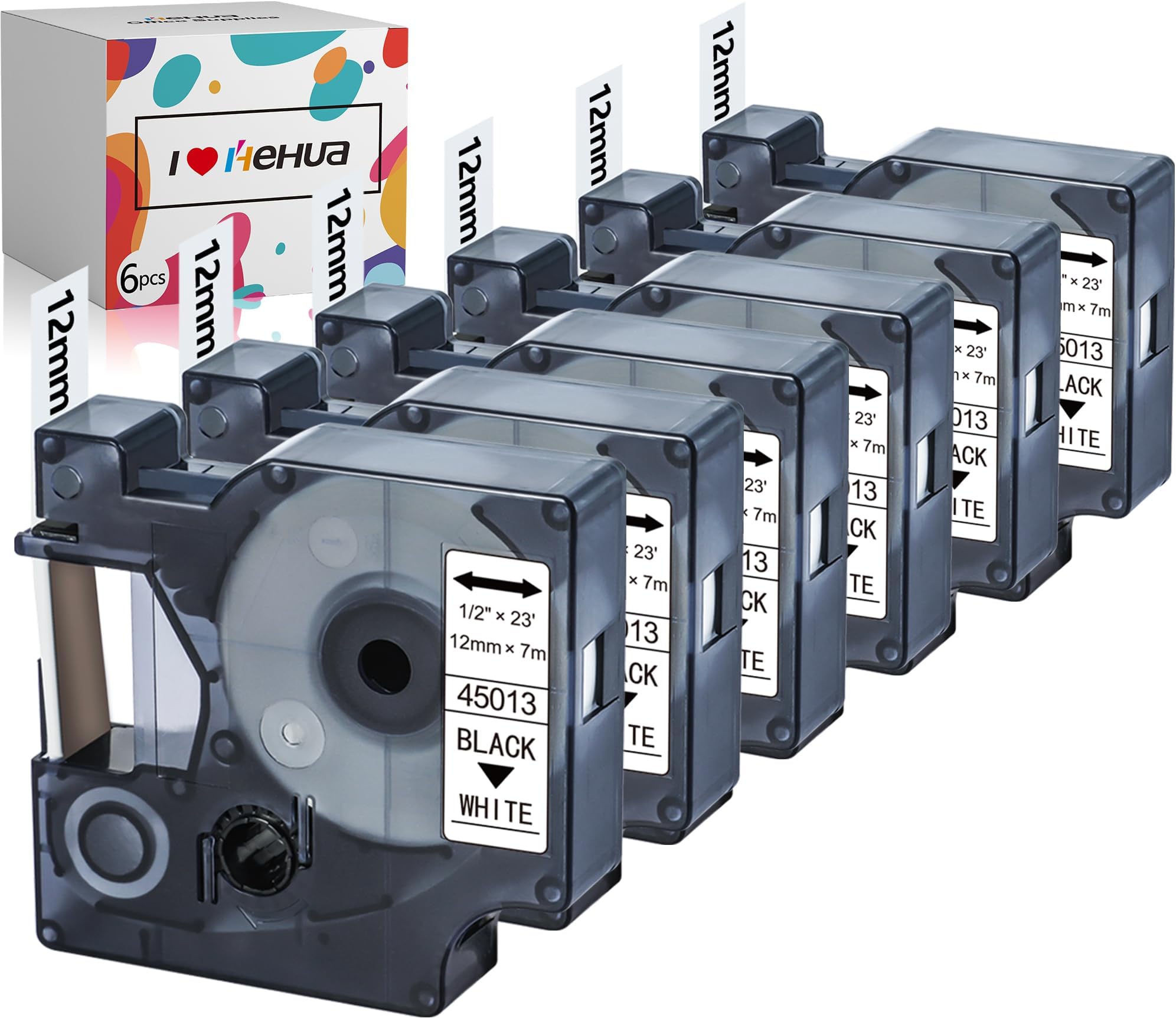 5x Schriftband 12 Mm Für Dymo LetraTag – Schwarz Produktbild-Vorschau 2