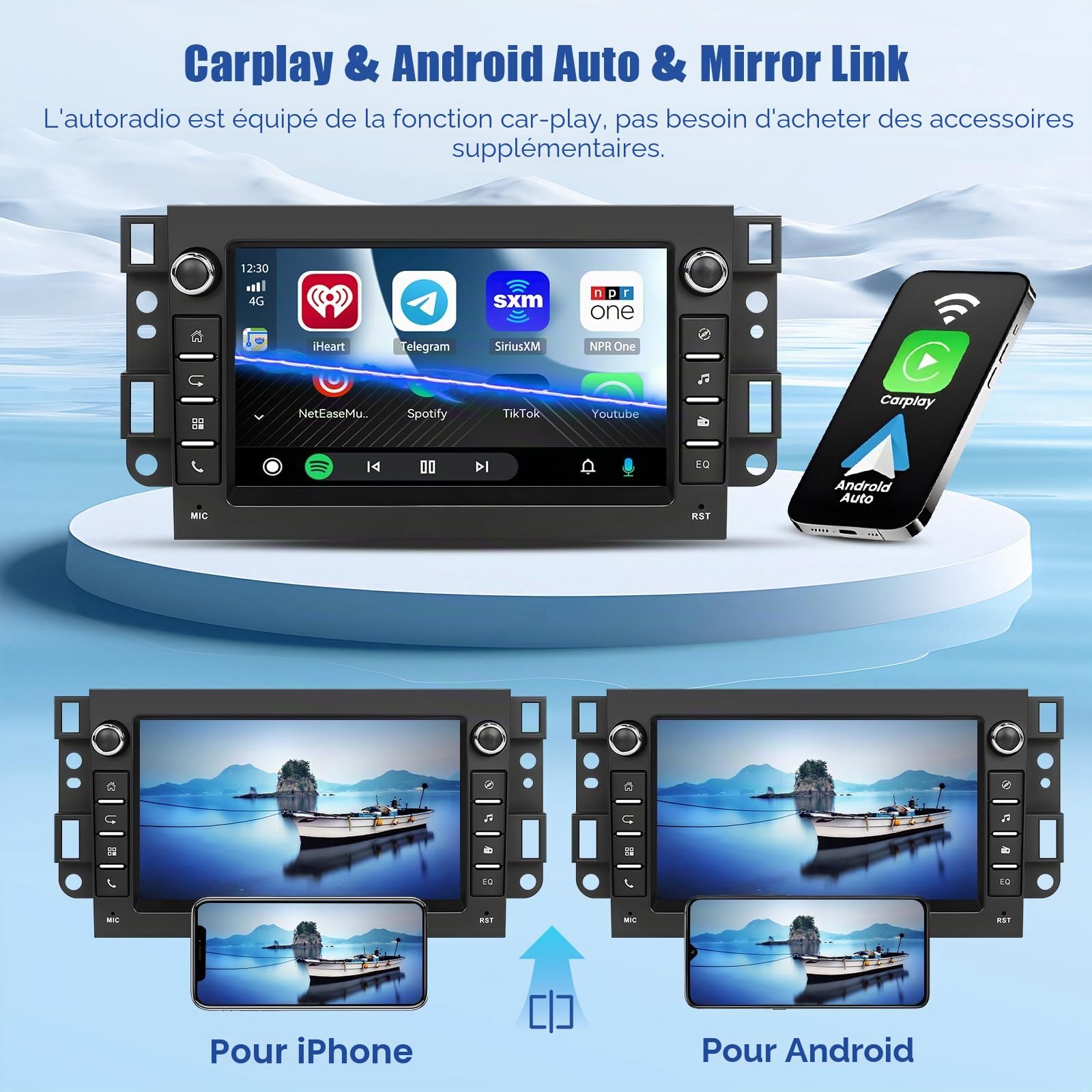 Inefala 4G+64G Autoradio Android 15 pour Chevrolet Epica Tosca Captiva Aveo