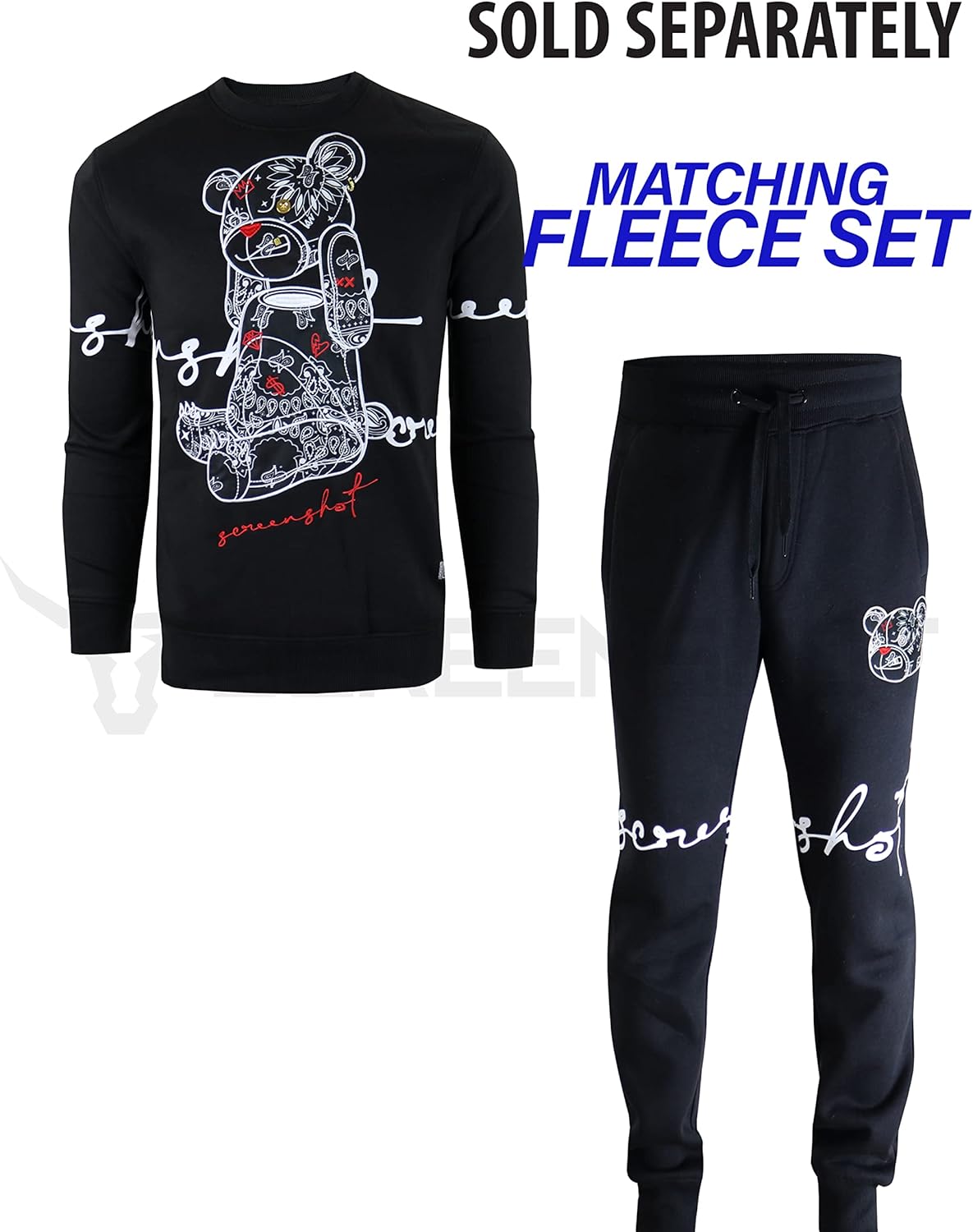 SCREENSHOT Mens Urban NYC Hip Hop Premium Fleece - Pullover Active Streetwear Fashion Crew Neck Sweatshirt - Image 4